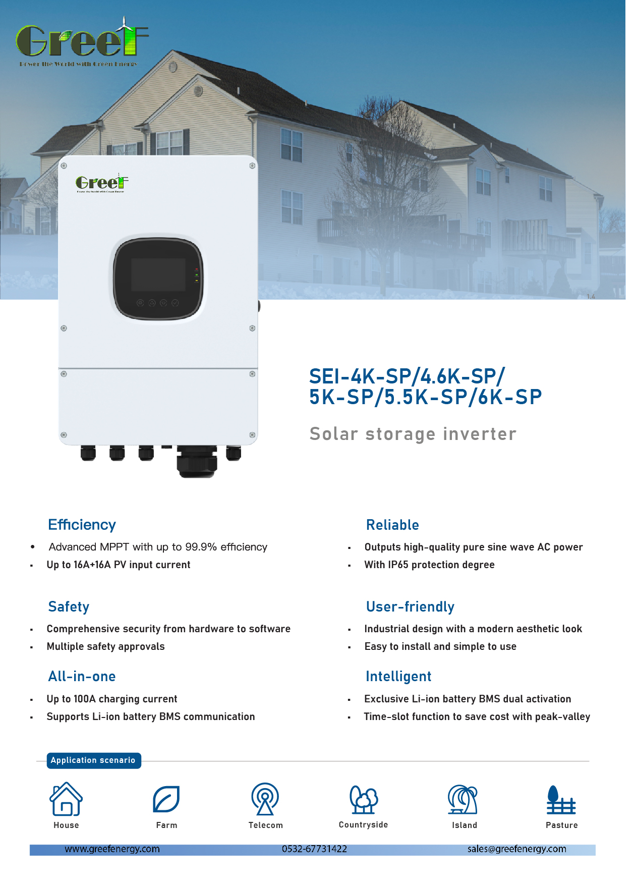 SEI-SP series_EU_48V_4～6kW_Solar storage inverter_Datasheet_V1.4-01